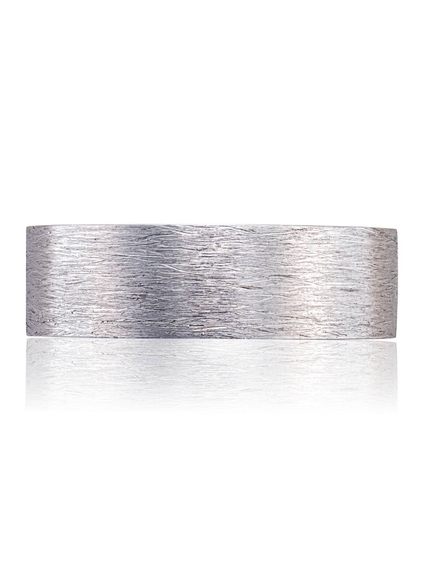 Classic Two-Tone Flat in Brushed Finish Wedding Band
