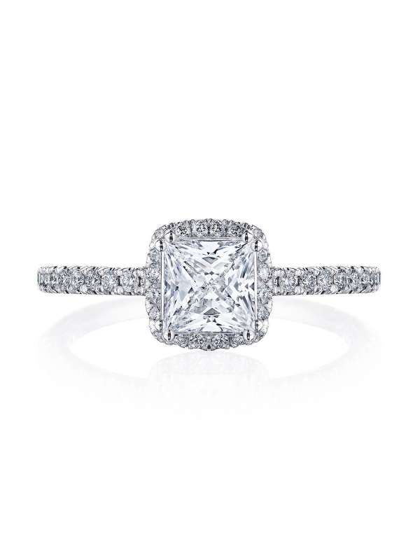 Princess with Cushion Bloom Engagement Ring