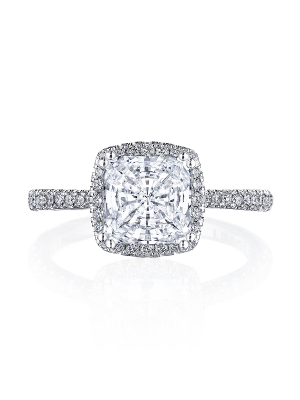 Princess with Cushion Bloom Engagement Ring