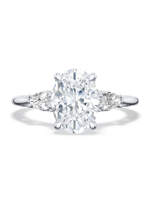 Oval 3-Stone Engagement Ring