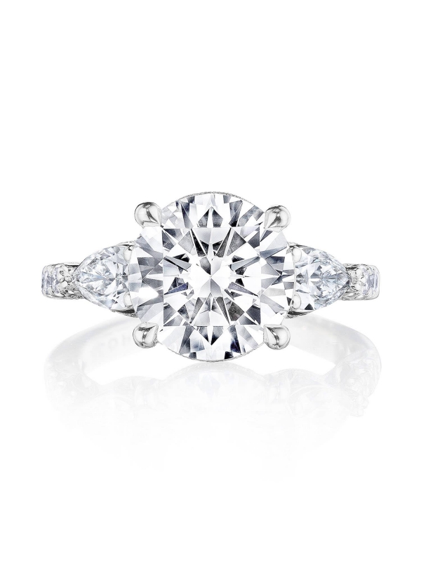 Round 3-Stone Engagement Ring
