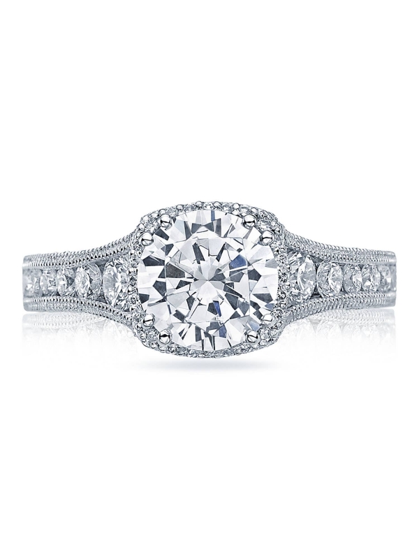 Round with Cushion Bloom Engagement Ring
