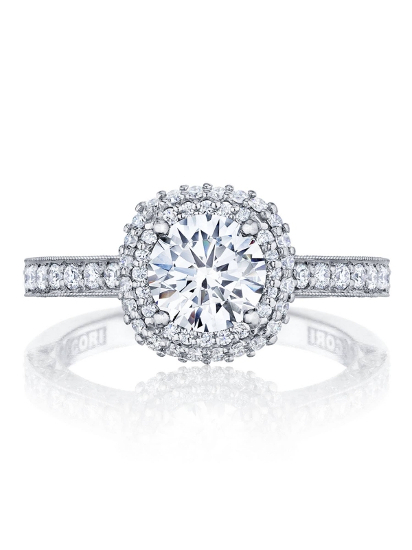 Round with Cushion Bloom Engagement Ring