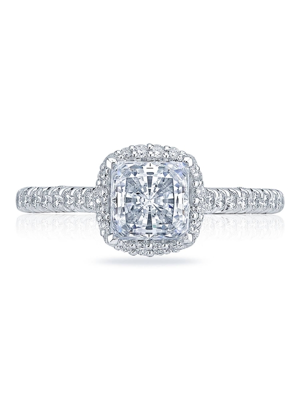 Princess with Cushion Bloom Engagement Ring