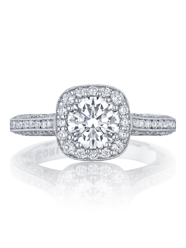 Round with Cushion Bloom Engagement Ring
