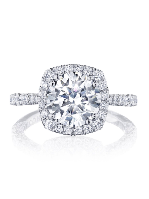 Round with Cushion Bloom Engagement Ring