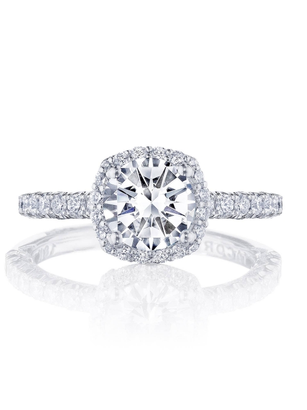 Round with Cushion Bloom Engagement Ring