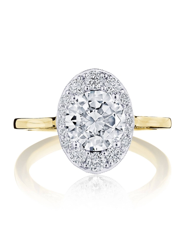 Round, Oval Bloom Engagement Ring