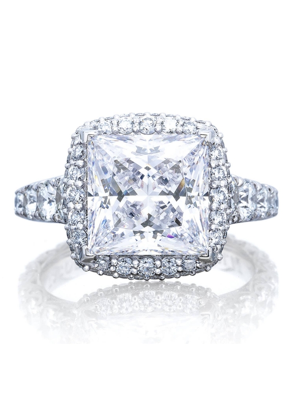 Princess with Cushion Bloom Engagement Ring