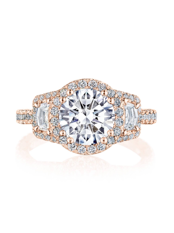Round 3-Stone Engagement Ring