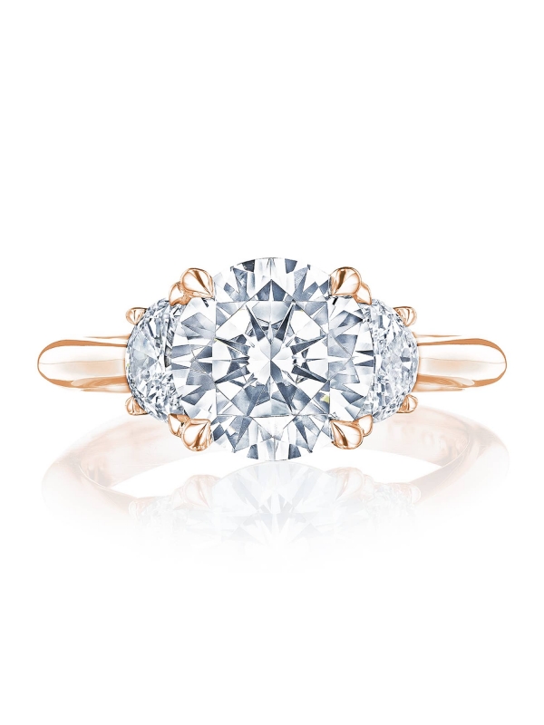 Round 3-Stone Engagement Ring