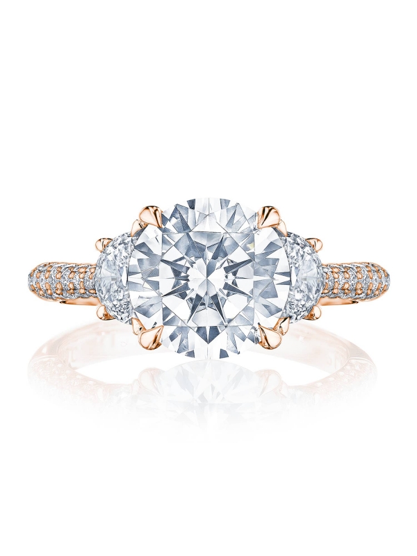 Round 3-Stone Engagement Ring