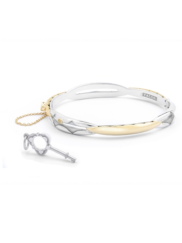 Promise Bracelet Oval, Yellow Gold and Silver