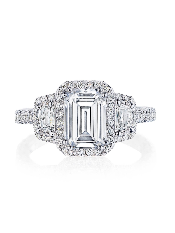 Emerald 3-Stone Engagement Ring