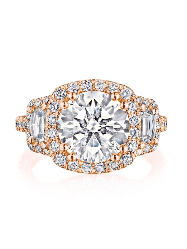 Round 3-Stone Engagement Ring