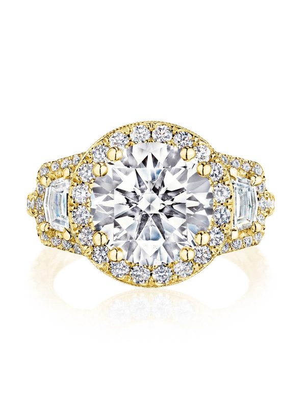 Round 3-Stone Engagement Ring