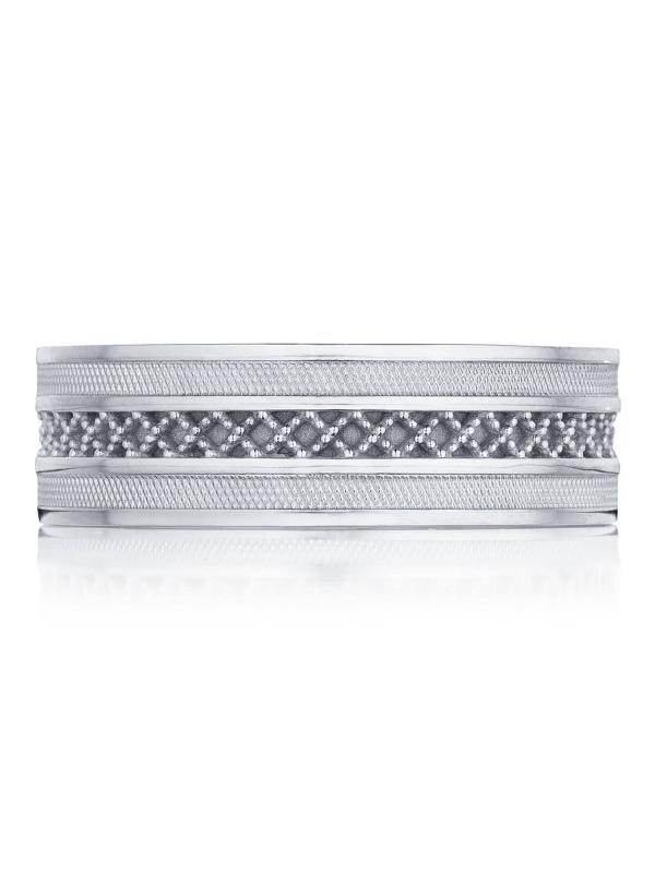 Criss-cross Milgrain Detail Wedding Band
