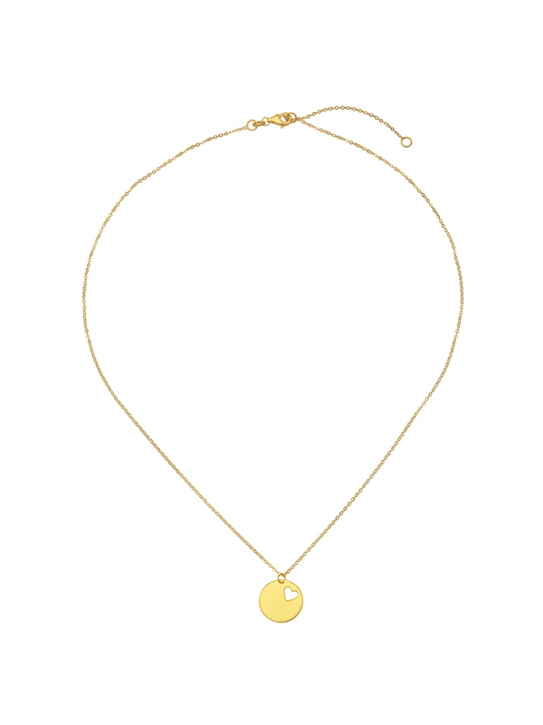 14KT Yellow Heart Round Necklace