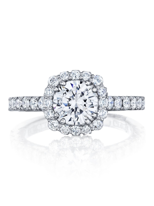 Round with Cushion Bloom Engagement Ring