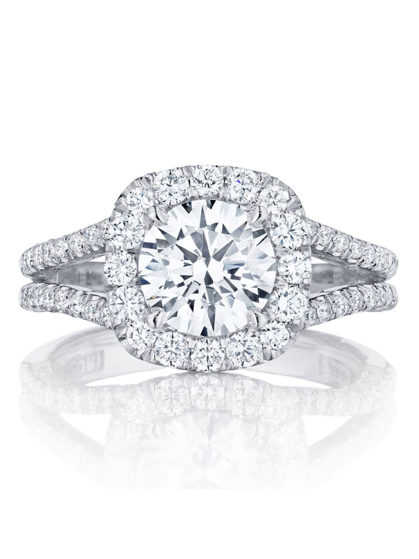 Round with Cushion Bloom Engagement Ring