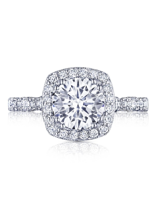 Round with Cushion Bloom Engagement Ring