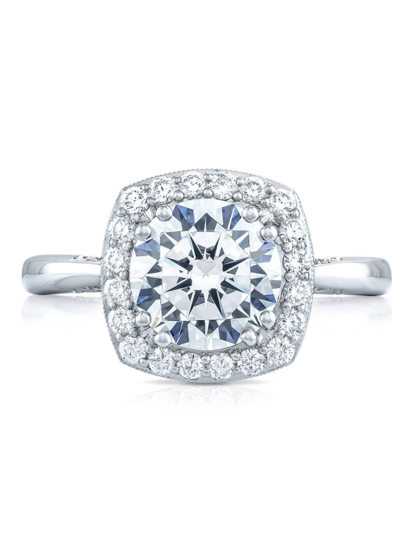 Round with Cushion Bloom Engagement Ring
