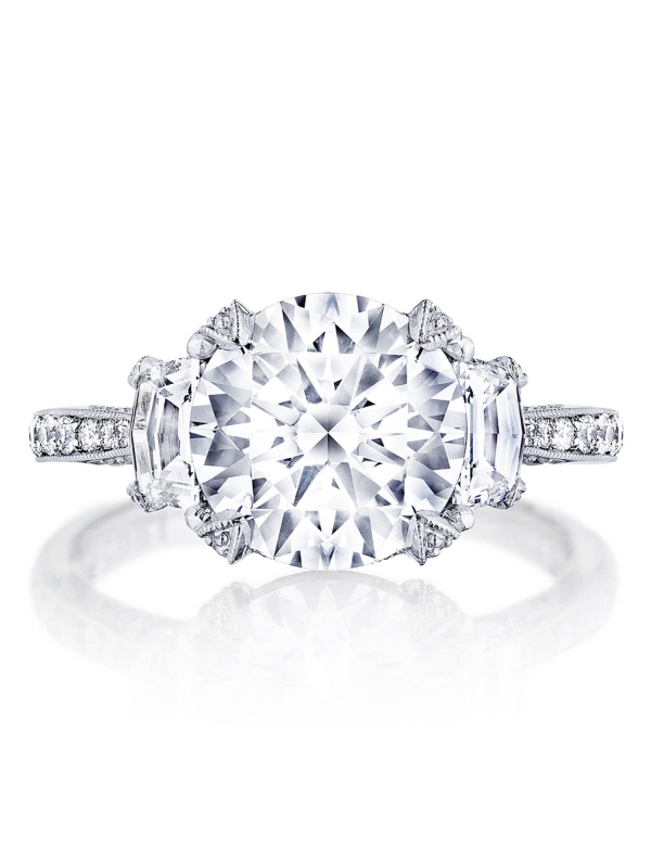 Round 3-Stone Engagement Ring