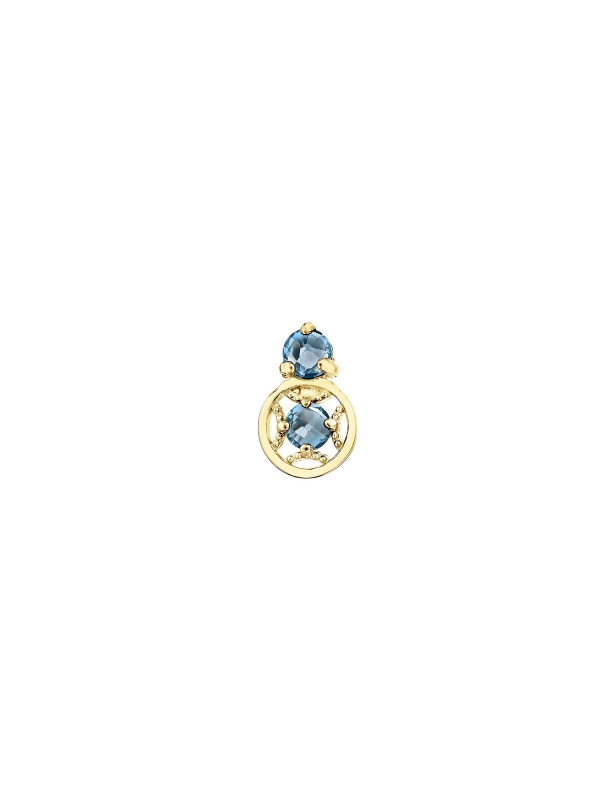 Petite Gemstone Earring with London Blue Topaz