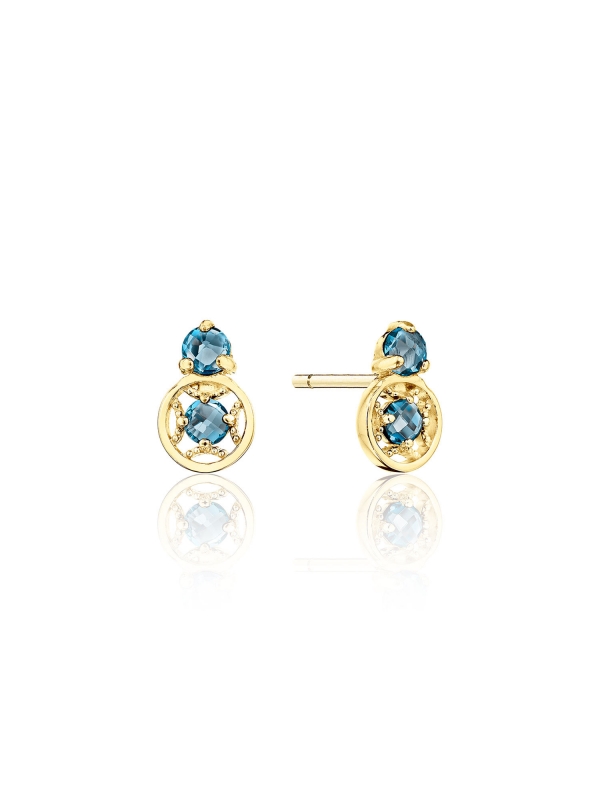 Petite Gemstone Earrings with London Blue Topaz