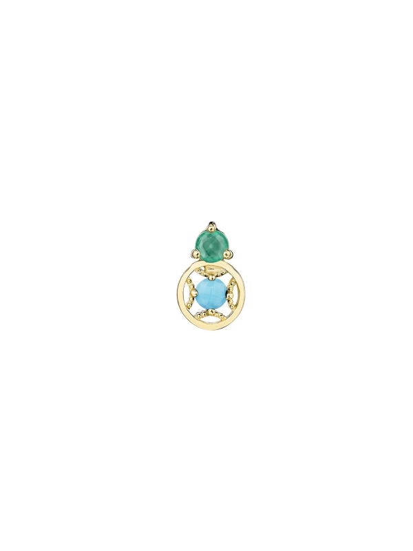 Petite Gemstone Earring with Turquoise and Green Onyx