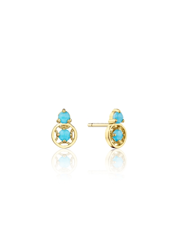 Petite Gemstone Earrings with Turquoise