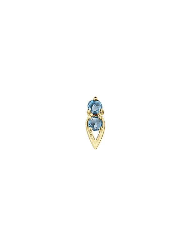 Petite Open Crescent Earring with London Blue Topaz