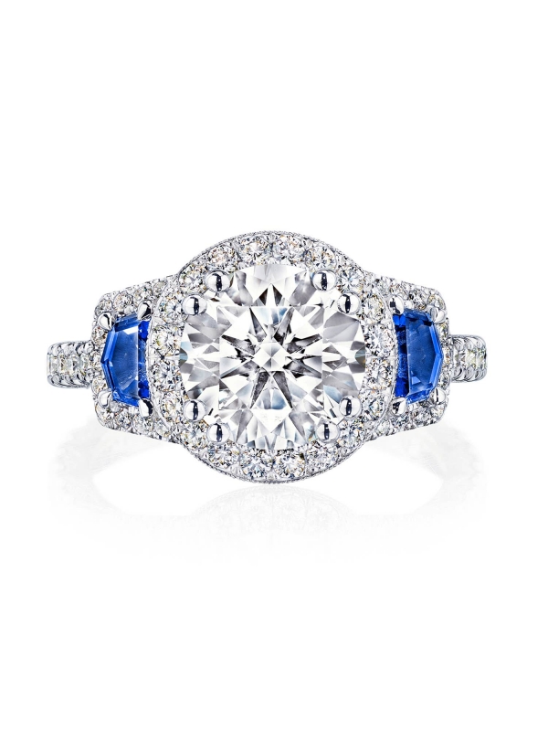 Round 3-Stone Engagement Ring